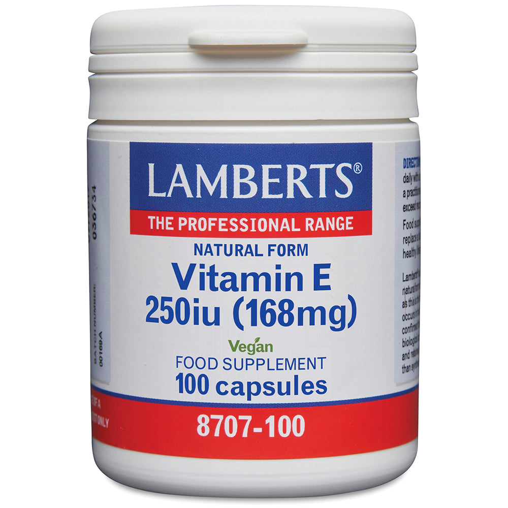 Natural Vitamin E 250iu, 100 Capsules