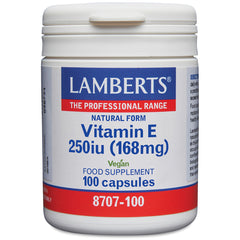 Natural Vitamin E 250iu, 100 Capsules